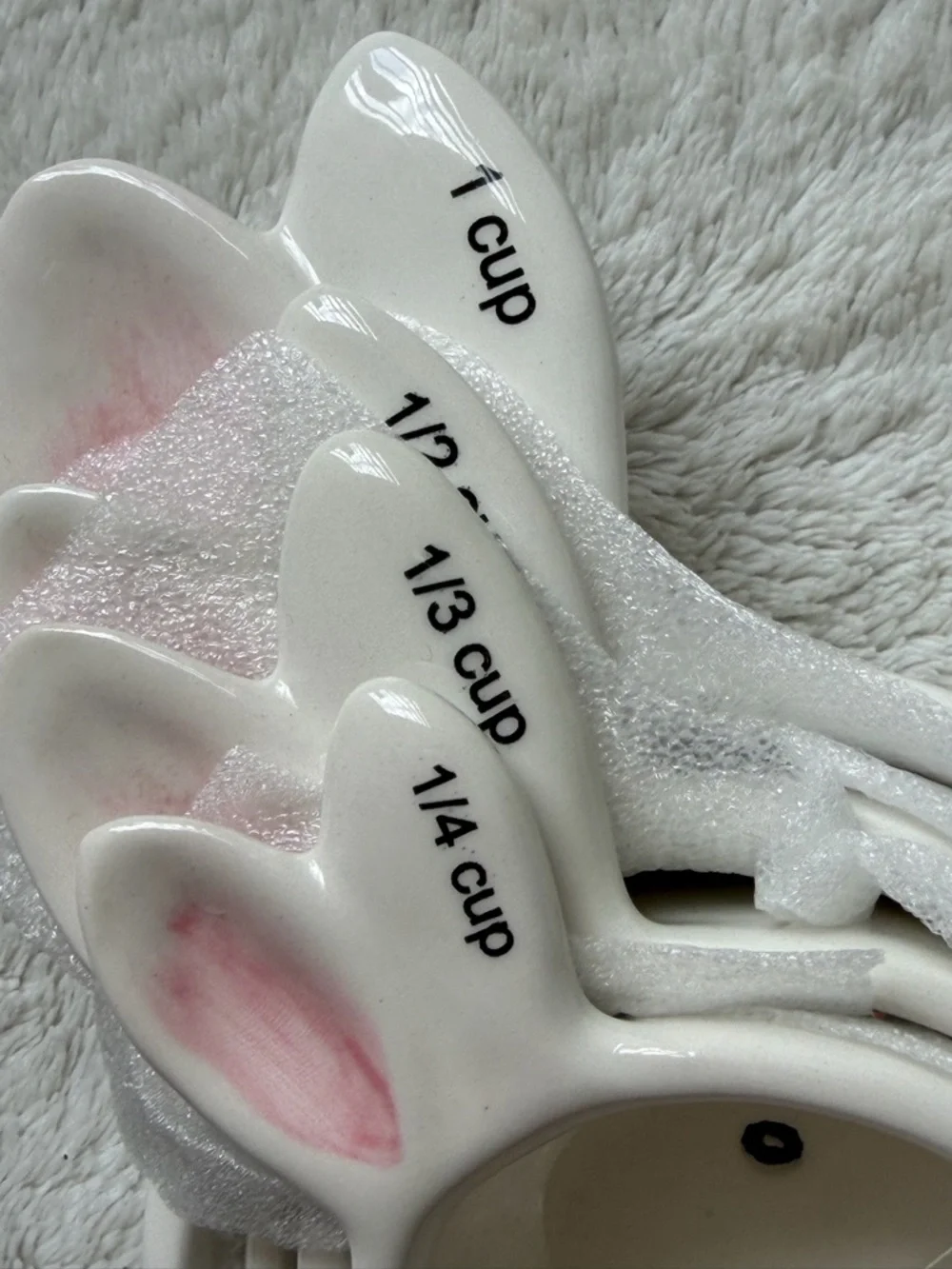 Bunny Measuring Cups - White with Pink Ears